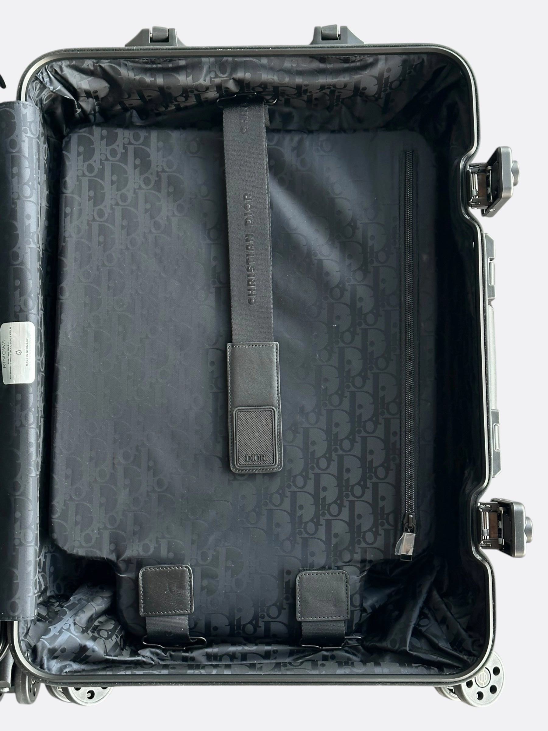 Dior Rimowa Black Oblique Carry-On Luggage