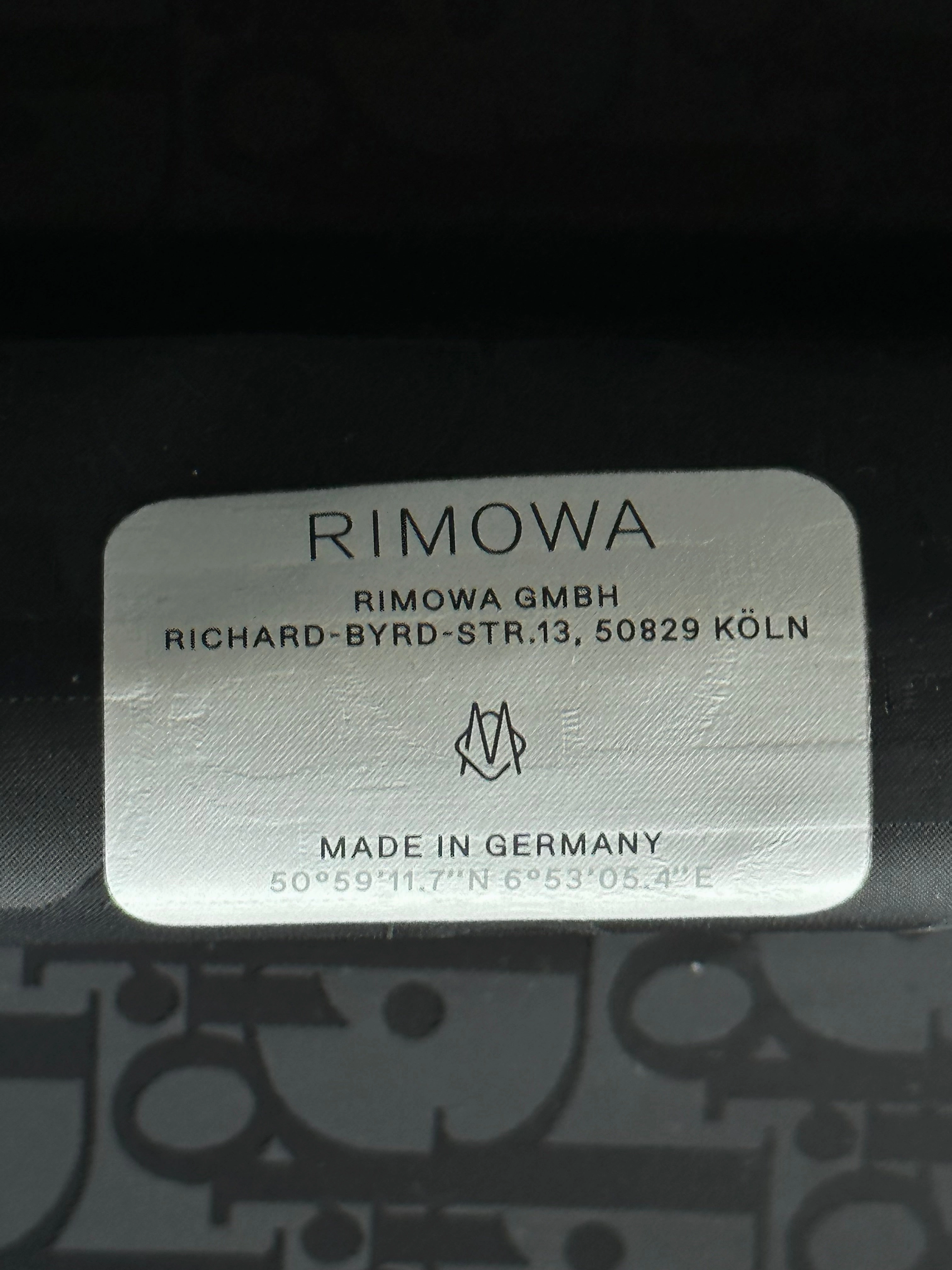 Dior Rimowa Black Oblique Carry-On Luggage