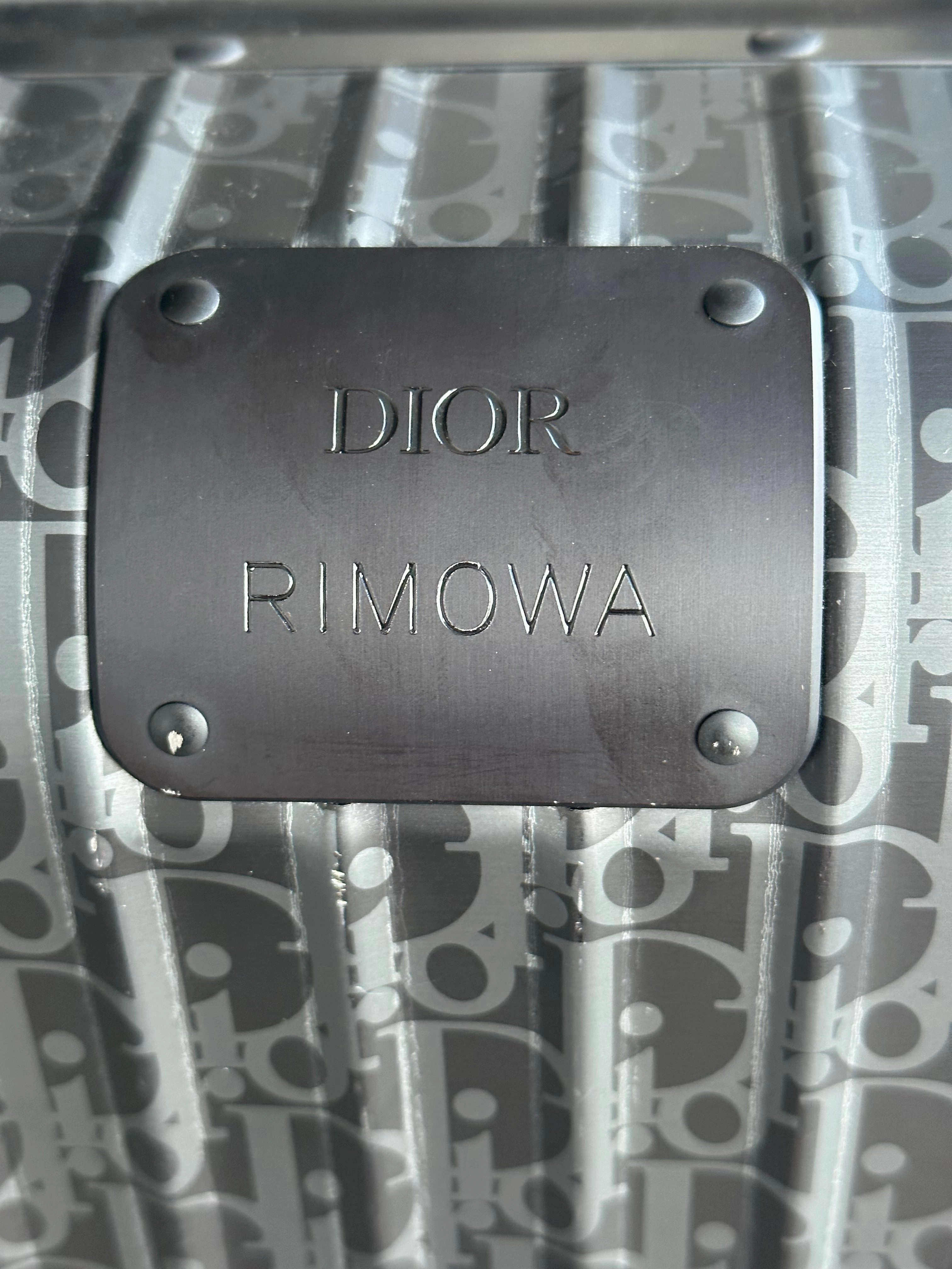 Dior Rimowa Black Oblique Carry-On Luggage