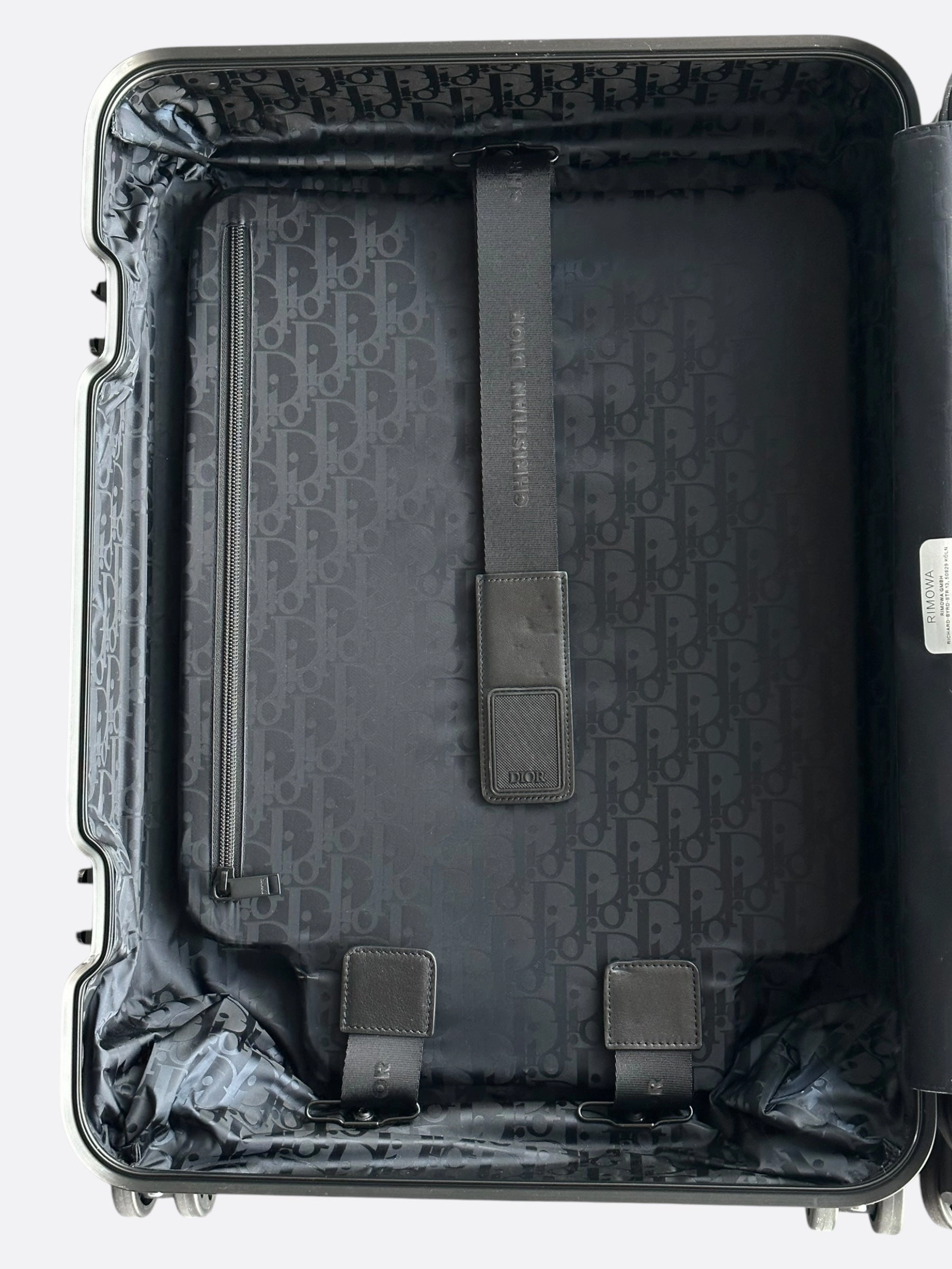 Dior Rimowa Black Oblique Carry-On Luggage