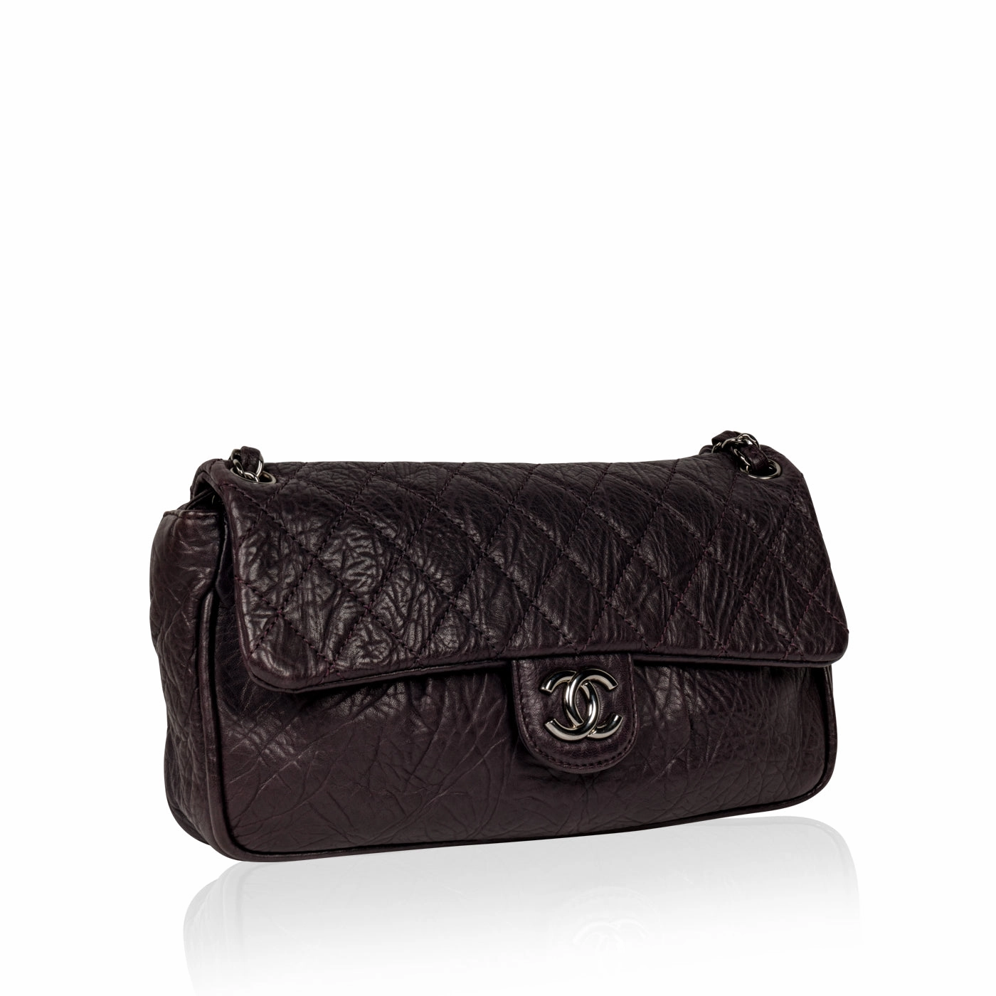 Distressed Calfskin Shoulder Bag