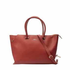 DKNY Red Leather Bryant Park Tote Bag