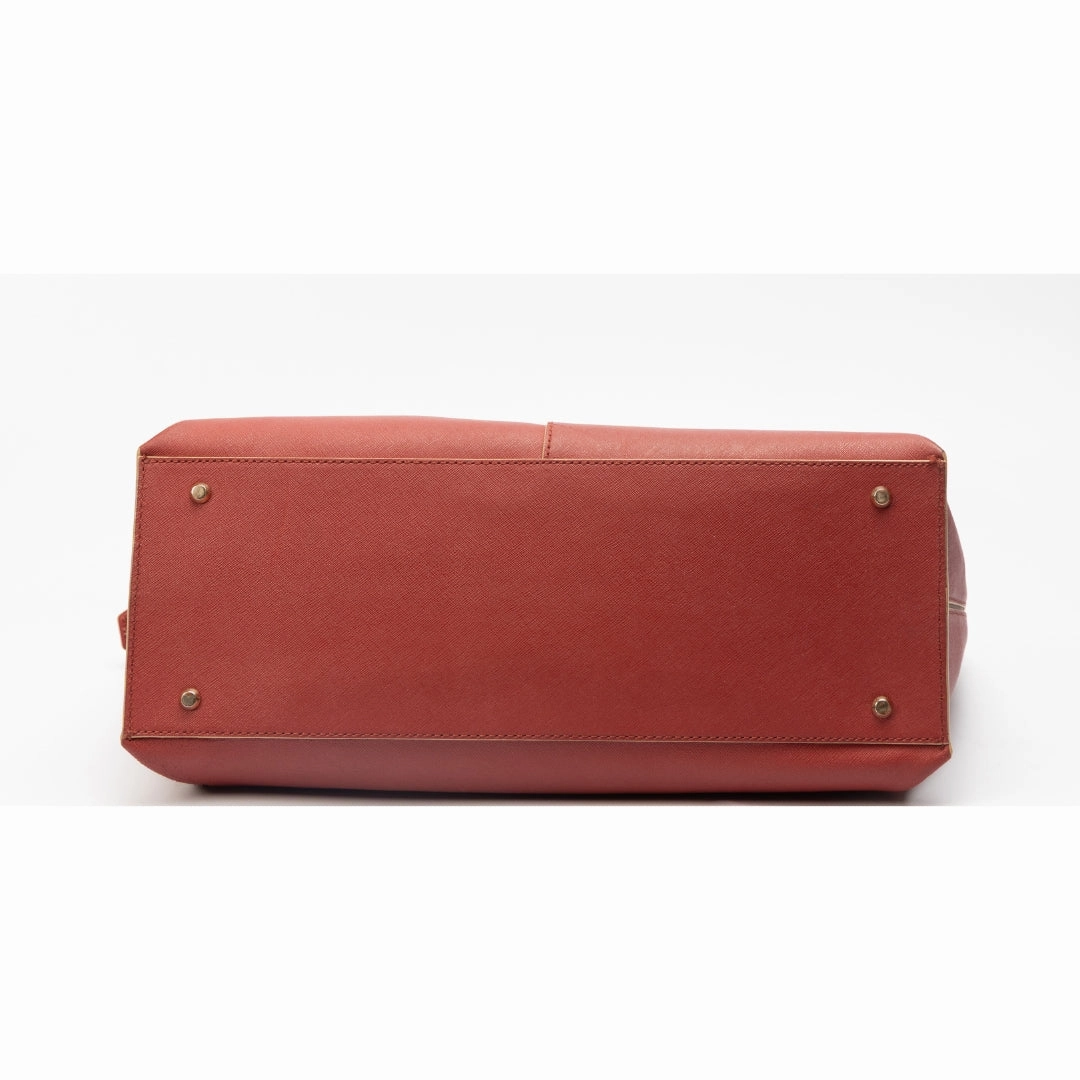 DKNY Red Leather Bryant Park Tote Bag