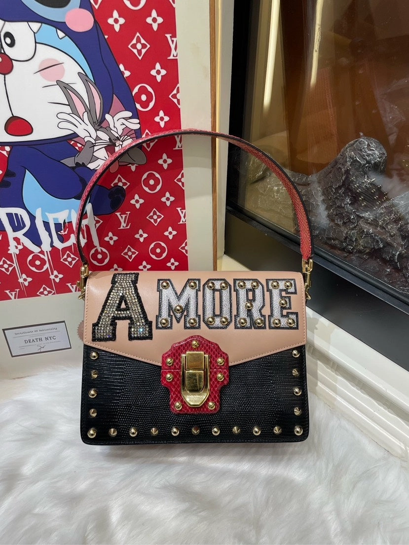 Dolce&Gabbana Amore Exotic Leather Shoulder Bag Multicolor