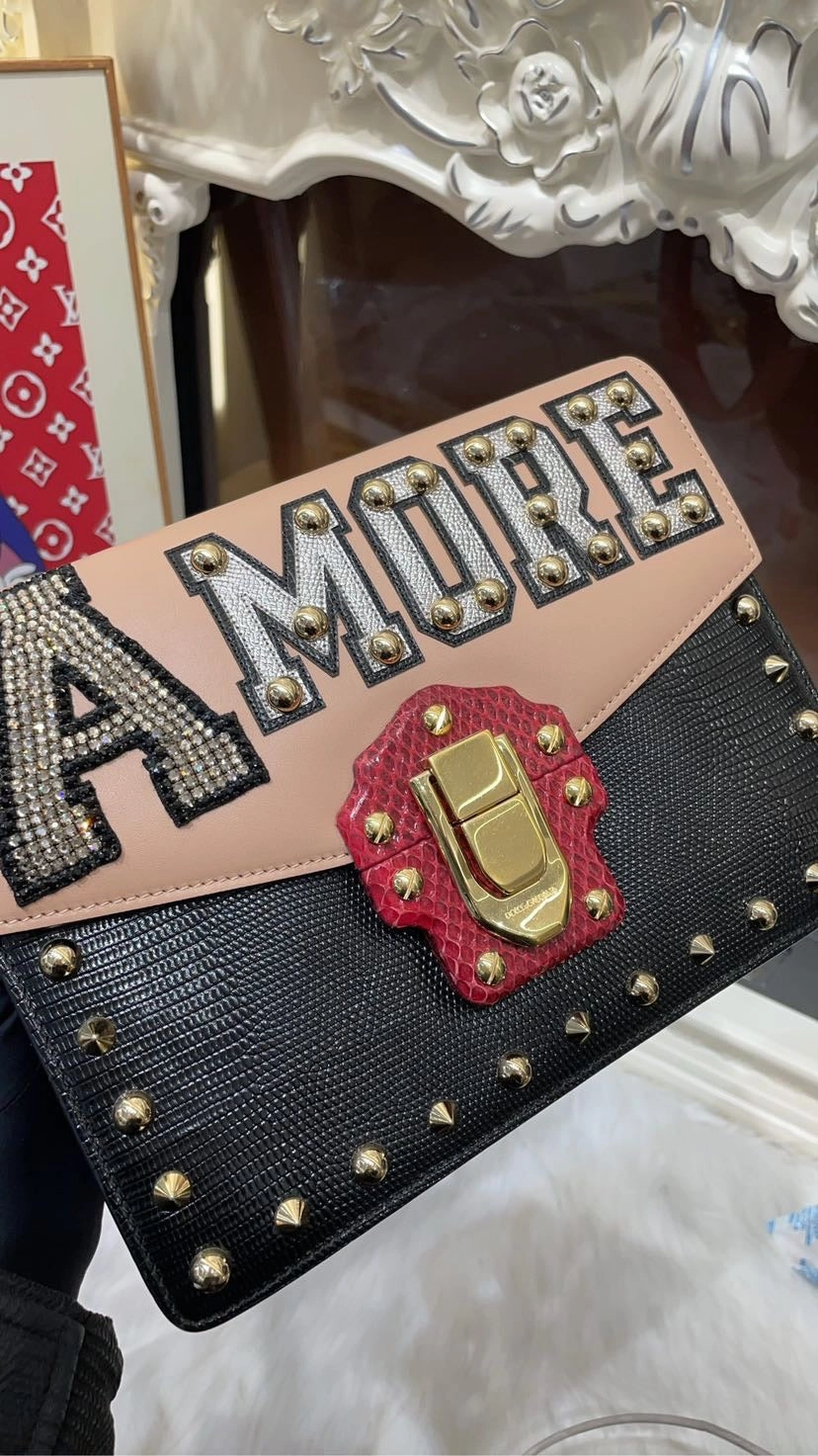 Dolce&Gabbana Amore Exotic Leather Shoulder Bag Multicolor