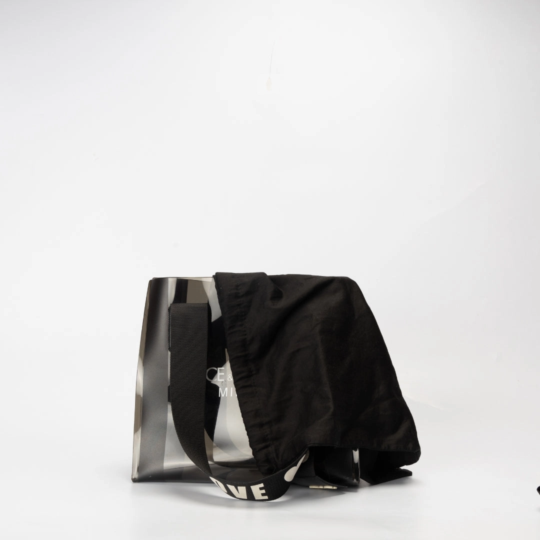 Dolce & Gabbana Black PVC Strap Tote Bag