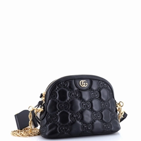 Dome Chain Zip Shoulder Bag GG Matelasse Leather Small