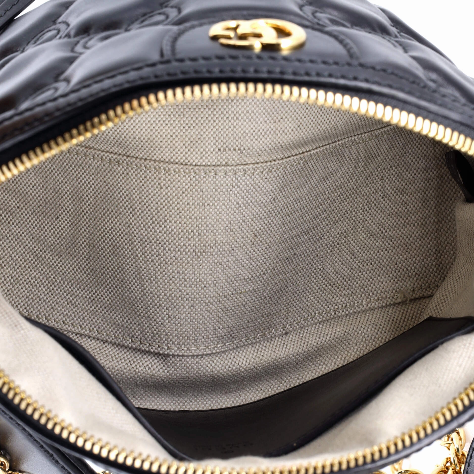 Dome Chain Zip Shoulder Bag GG Matelasse Leather Small