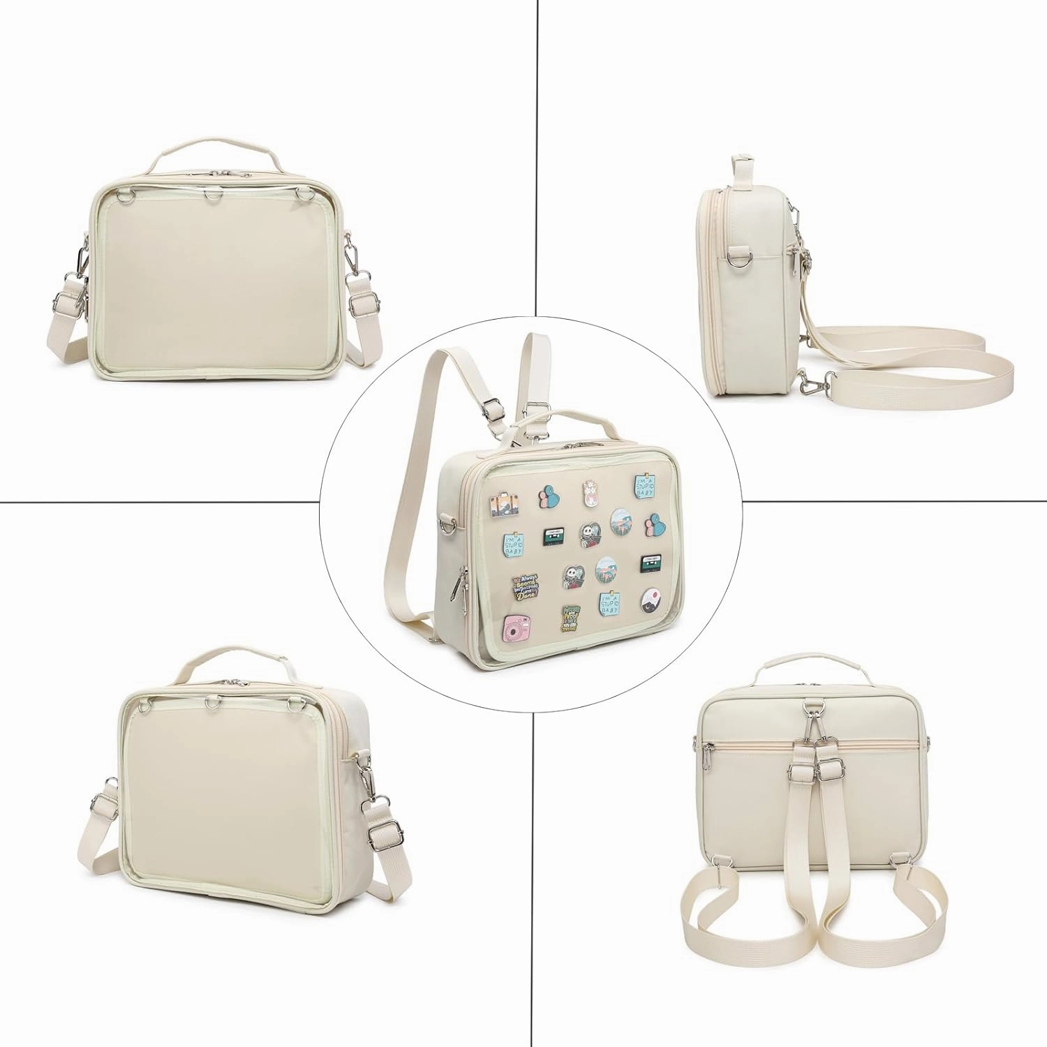 Dopamine Color Ita Bag Backpack Satchel Oxford Crossbody Messenger Shoulder Bag