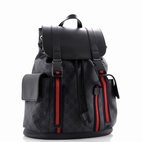 Double Pocket Buckle Backpack GG Coated Canvas Large