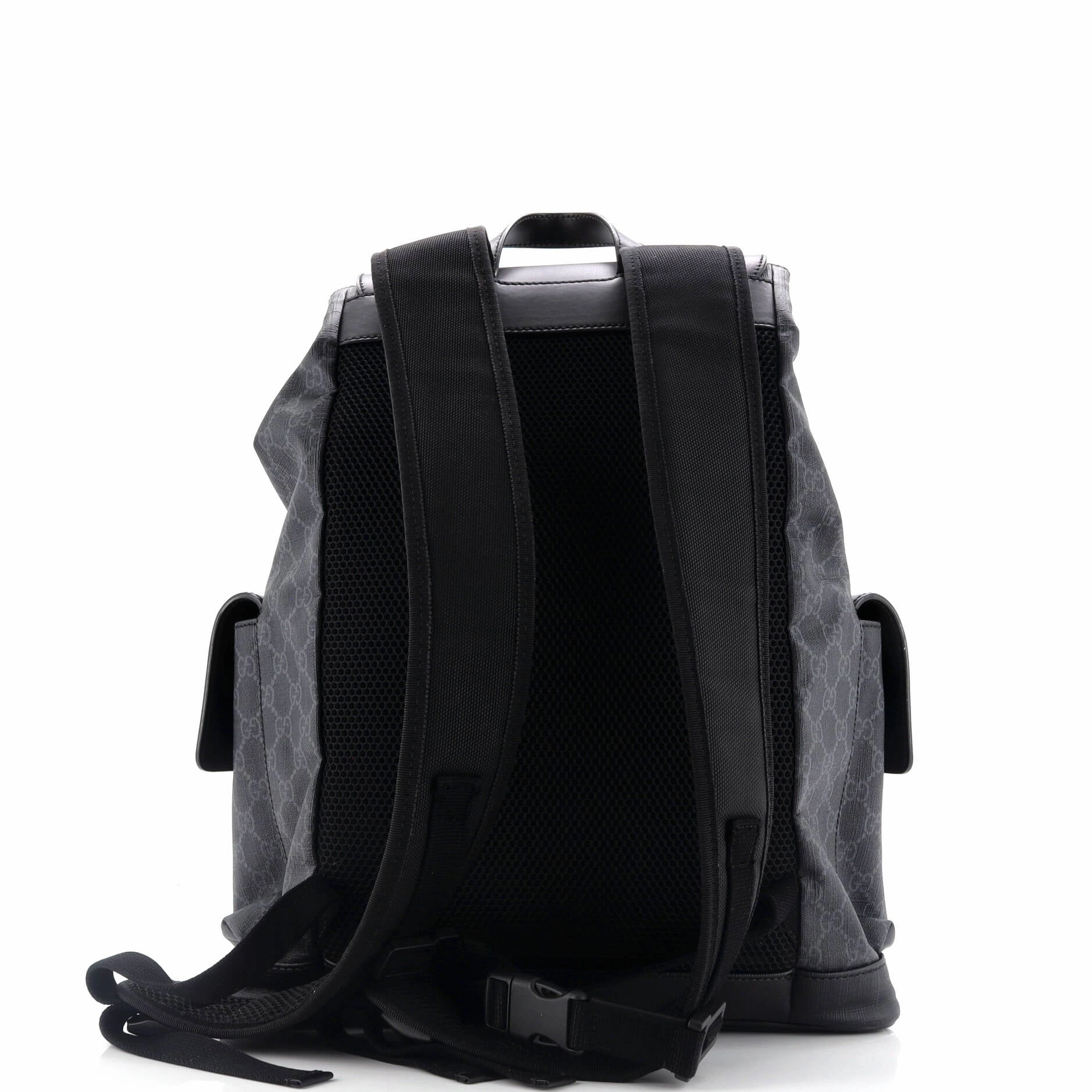 Double Pocket Buckle Backpack GG Coated Canvas Large