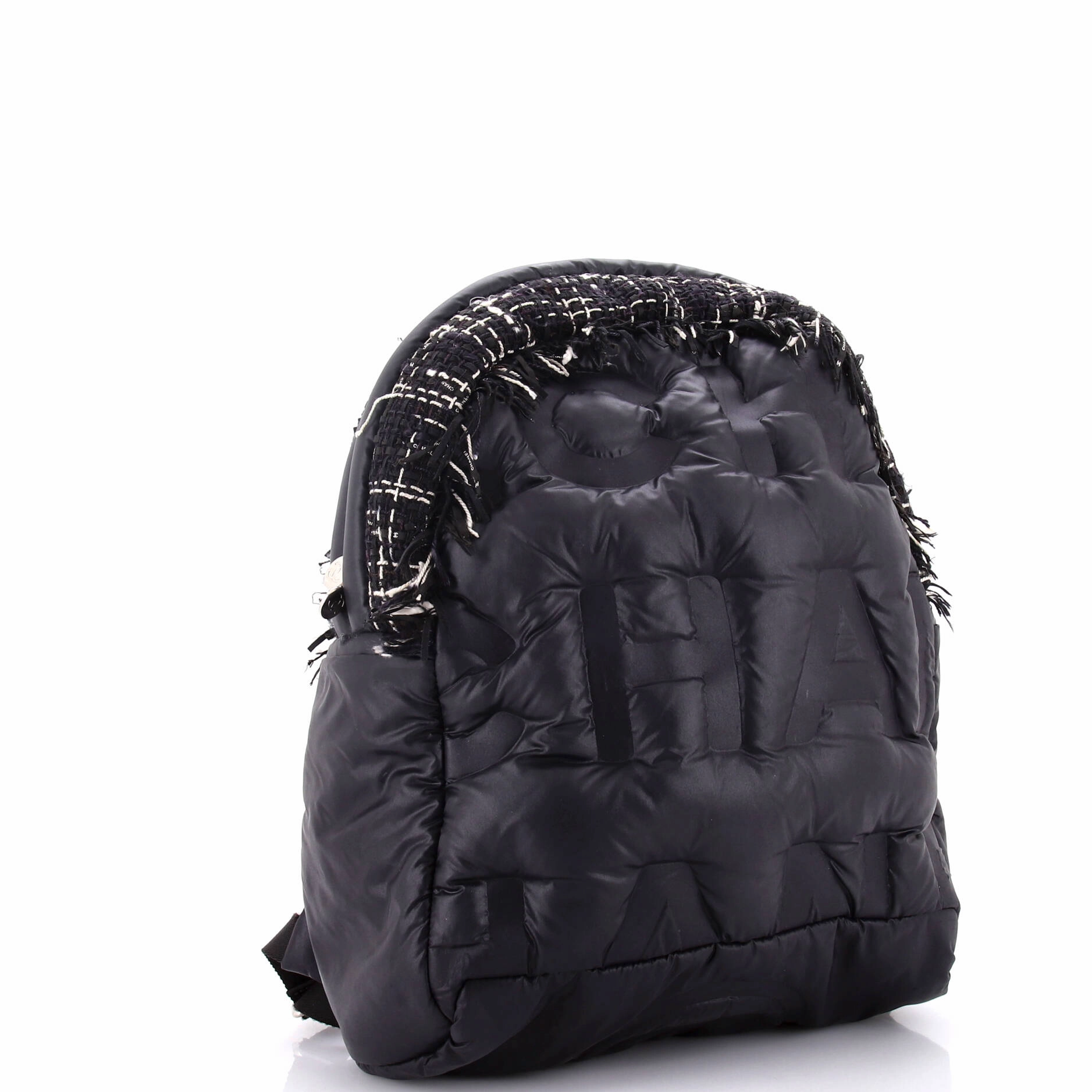 Doudoune Backpack Embossed Nylon with Tweed Medium