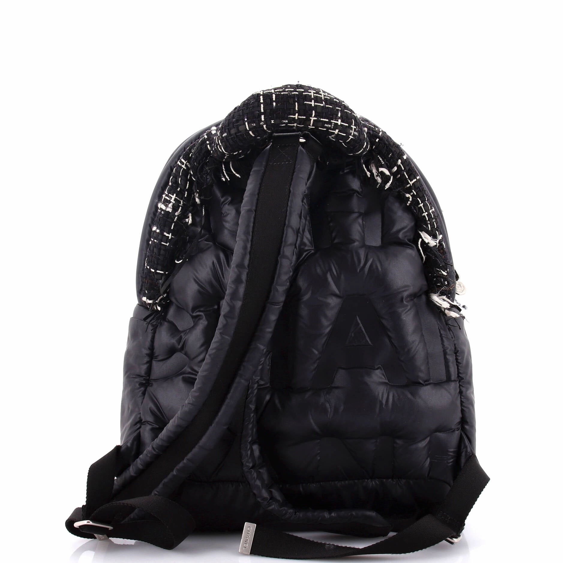 Doudoune Backpack Embossed Nylon with Tweed Medium