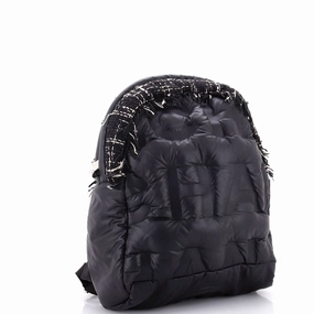 Doudoune Backpack Embossed Nylon with Tweed Medium