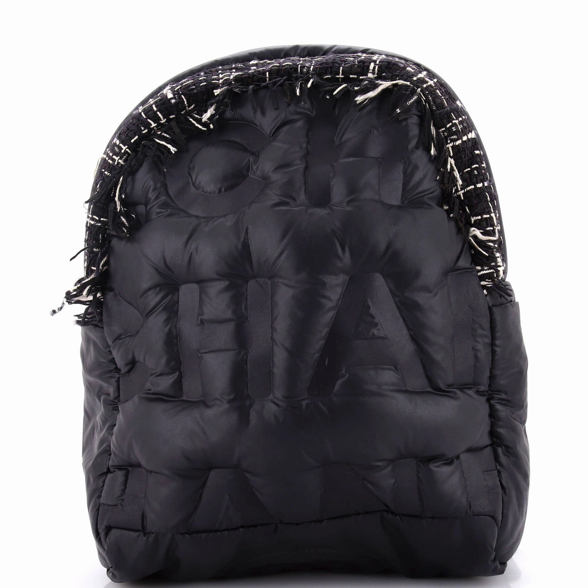 Doudoune Backpack Embossed Nylon with Tweed Medium