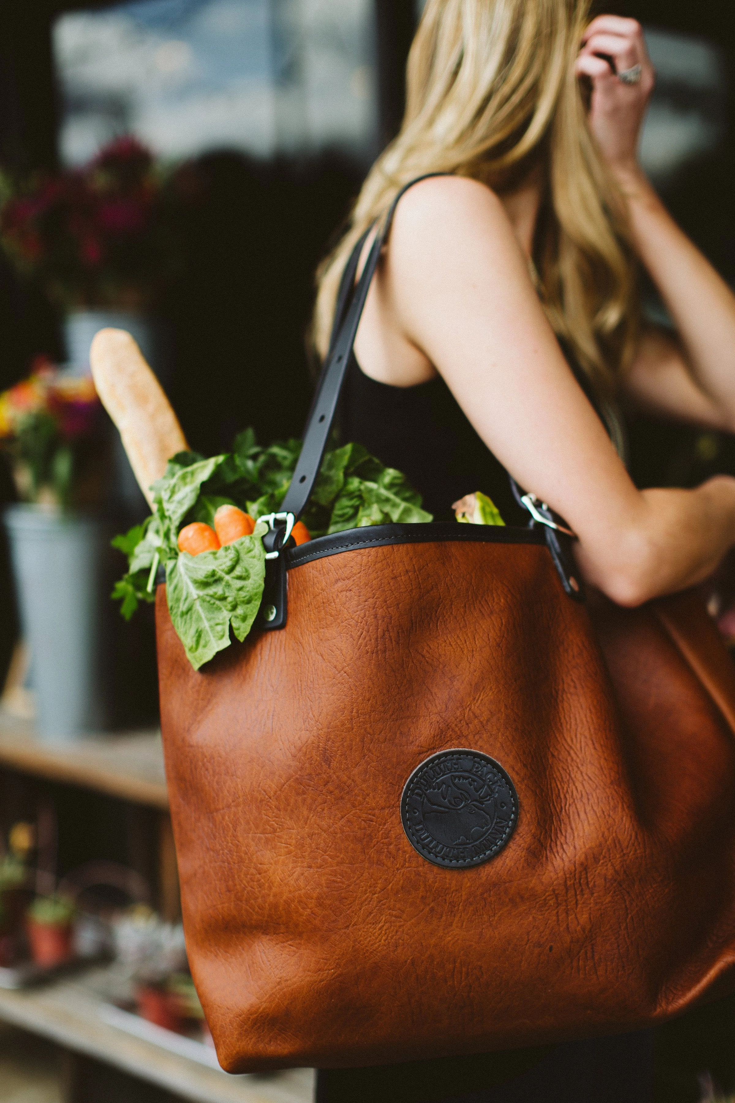 Duluth Pack Market Tote Bison Leather