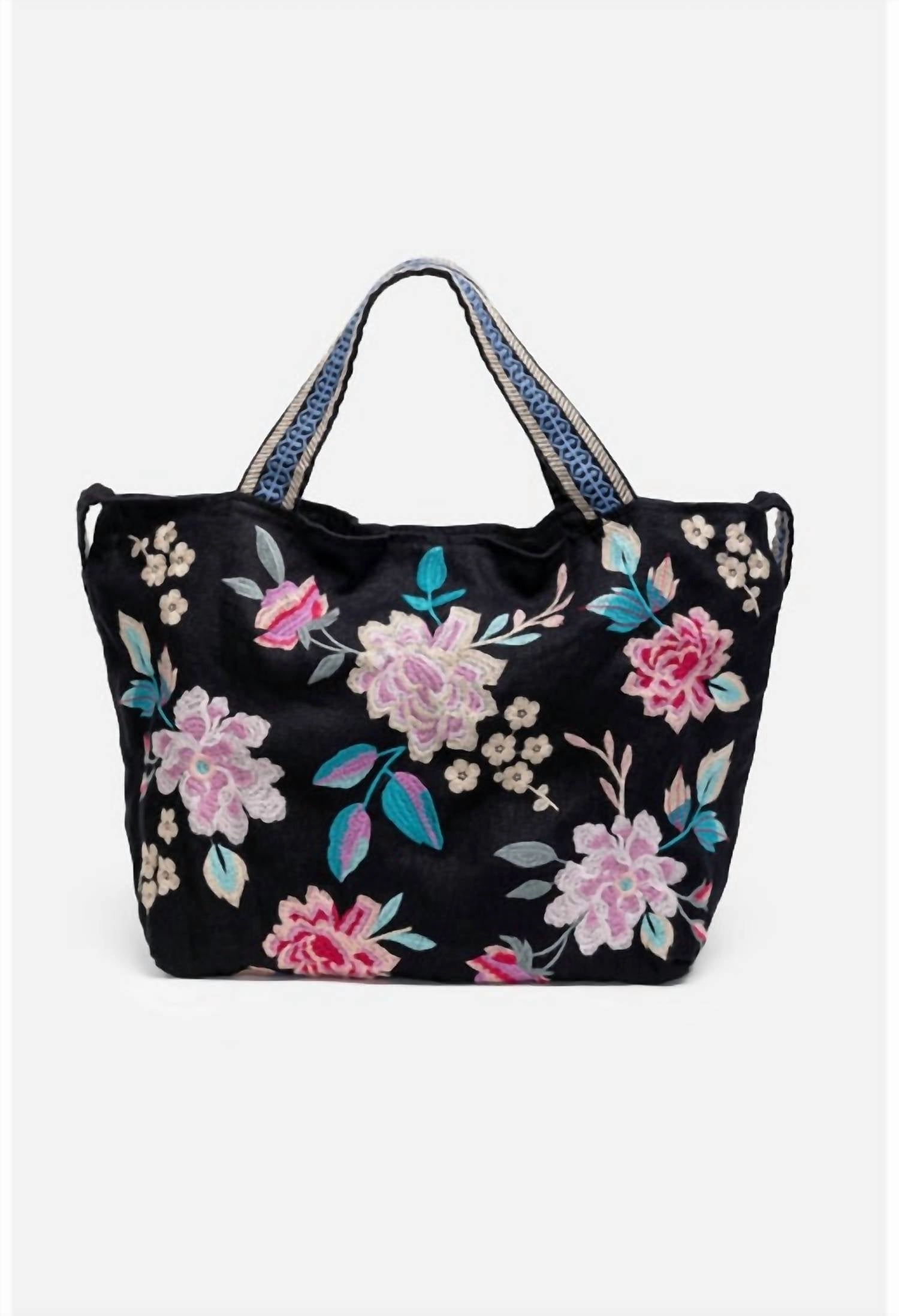 Edie Linen Tote Bag In Black