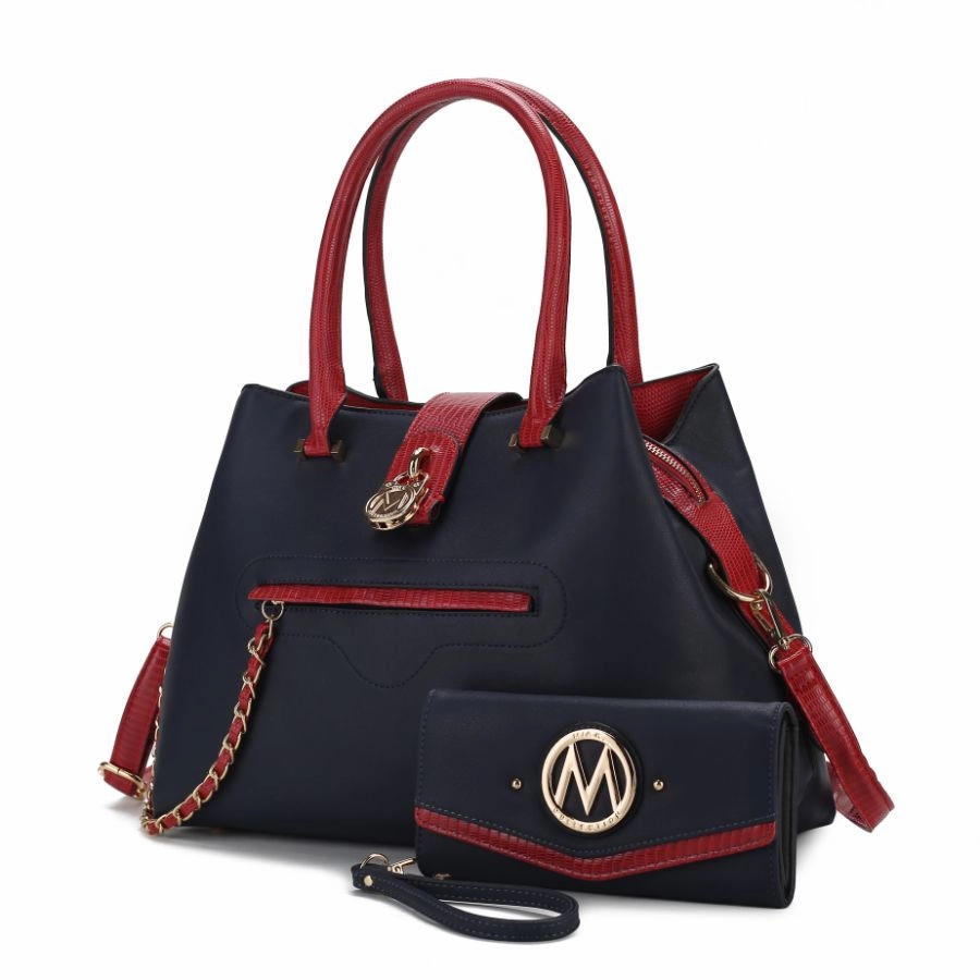 Edith Vegan Leather Womens Tote Bagwith wallet ?2 pieces