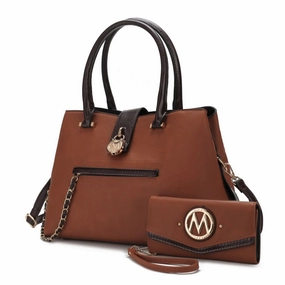Edith Vegan Leather Womens Tote Bagwith wallet ?2 pieces