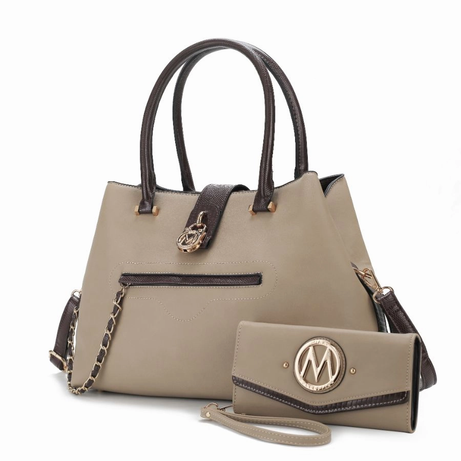 Edith Vegan Leather Womens Tote Bagwith wallet ?2 pieces