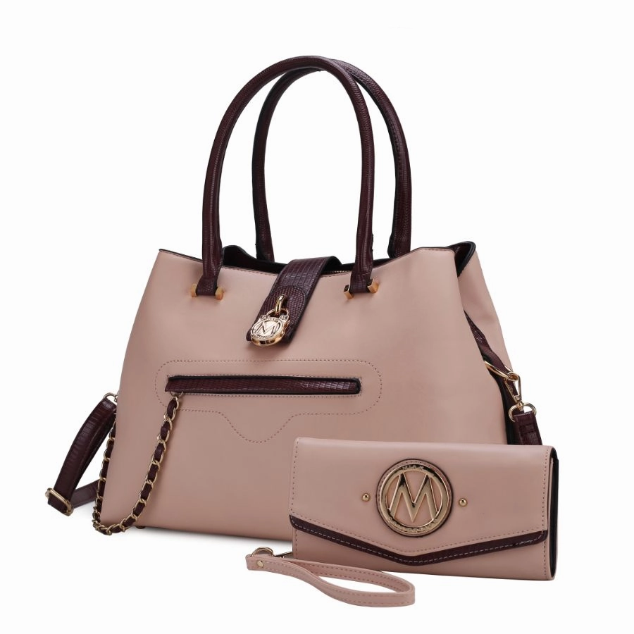 Edith Vegan Leather Womens Tote Bagwith wallet ?2 pieces