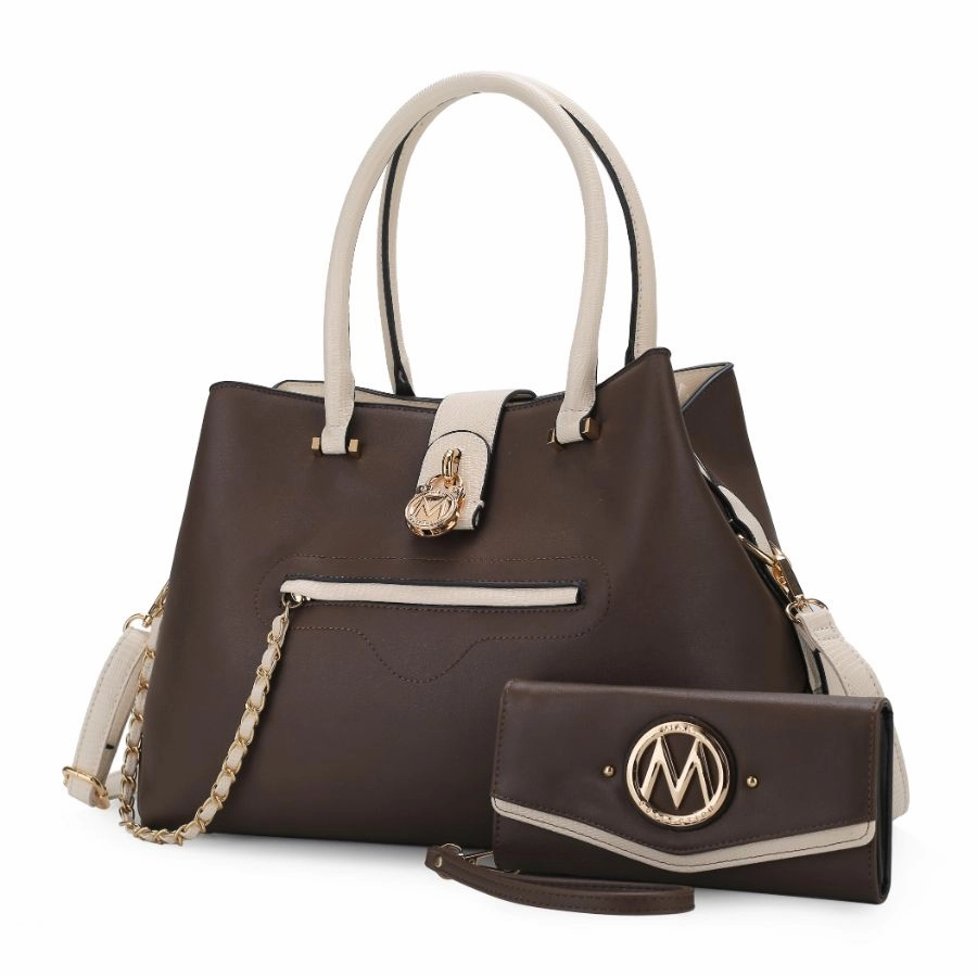 Edith Vegan Leather Womens Tote Bagwith wallet ?2 pieces