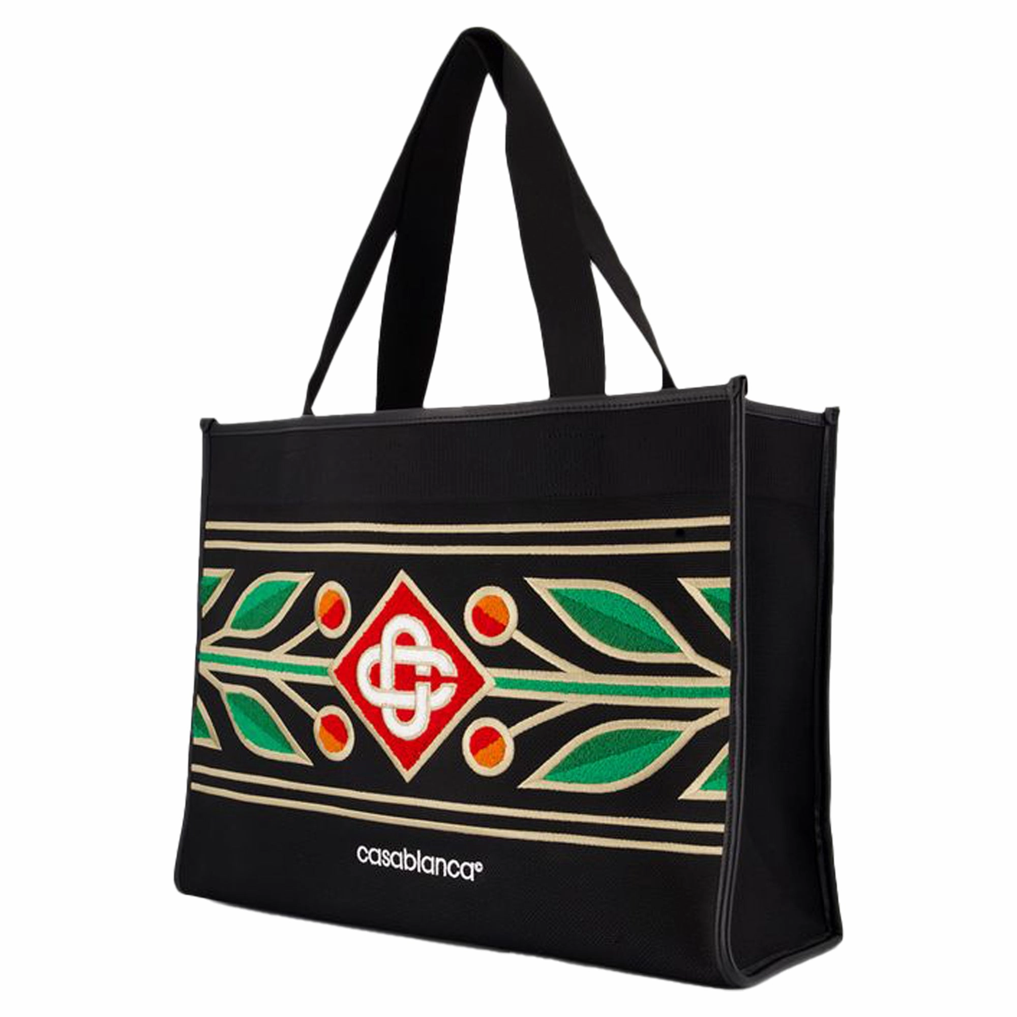 Embroidered Knit Shopper Bag - Casablanca - Knit - Black