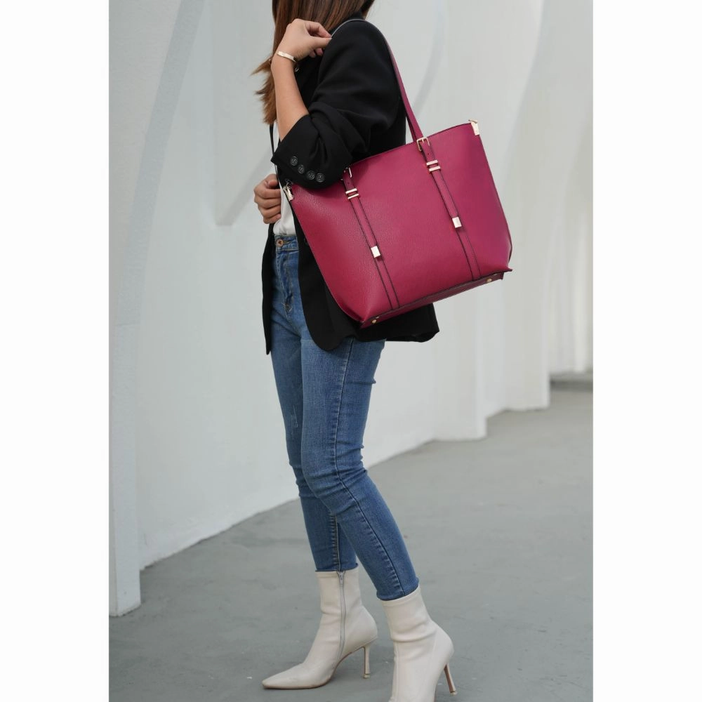 Emery Vegan Leather Womens Tote Bag with Wallet - 2 pieces