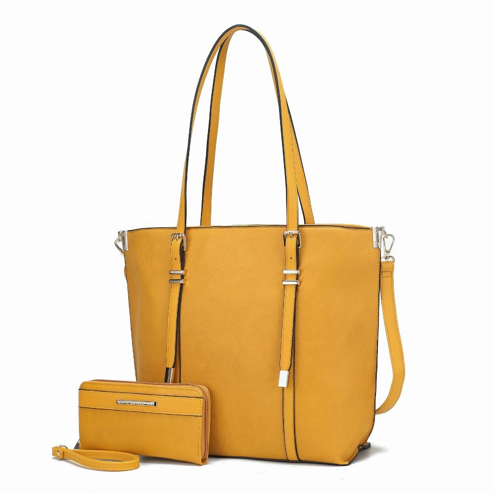 Emery Vegan Leather Womens Tote Bag with Wallet - 2 pieces