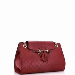 Emily Chain Flap Shoulder Bag Guccissima Leather Large
