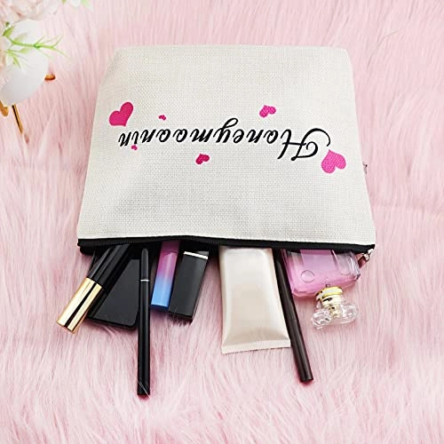 Engagement Gifts for Women Bride Cosmetic Bag Honeymoonin' Wedding Cosmetic Bag Bridal Shower Gifts Bride Makeup Bag Bride Gift Wedding Party Gift Bridal Party Gift and Travel Make Up Pouch