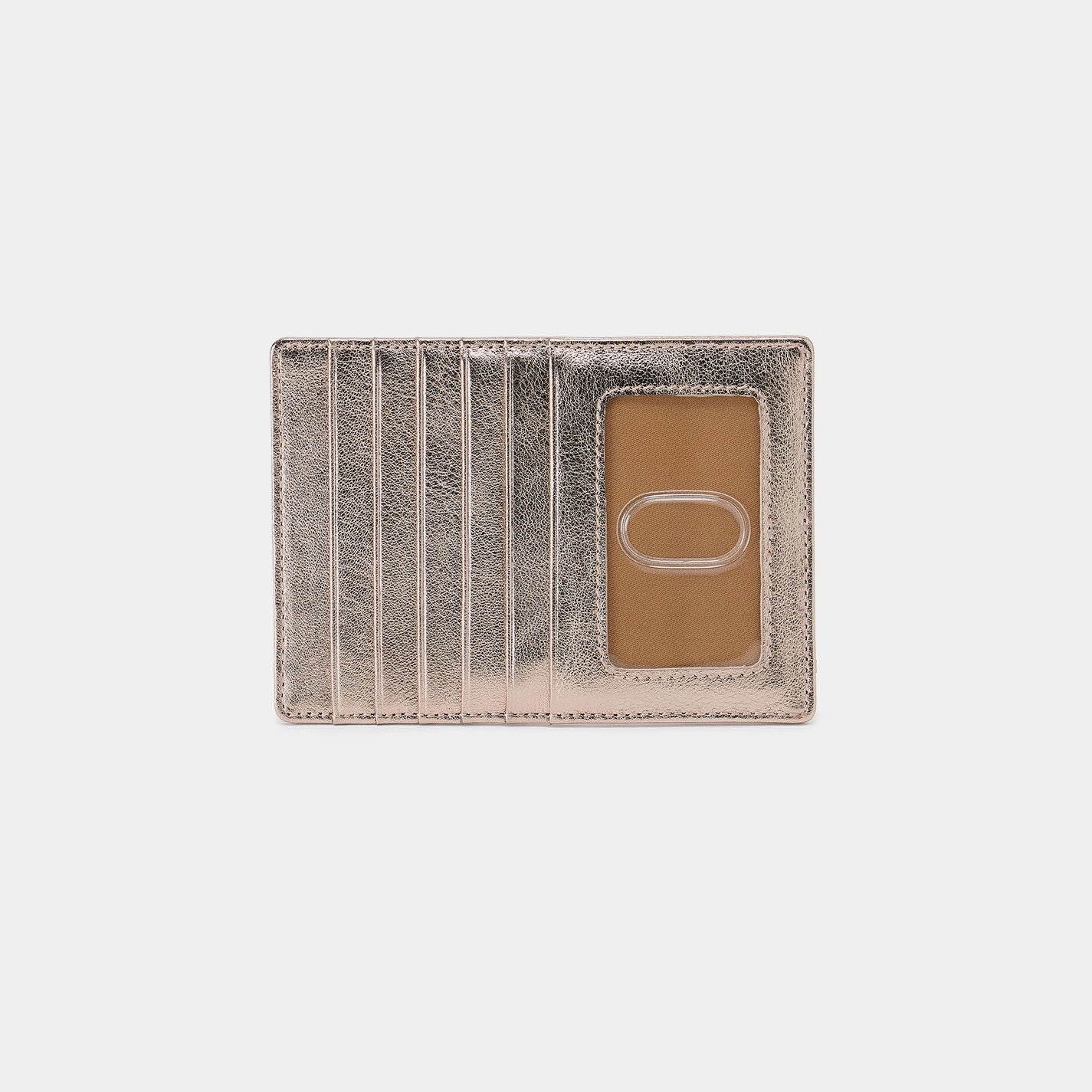 Euro Slide Card Case In Metallic Leather - Cameo Quartz