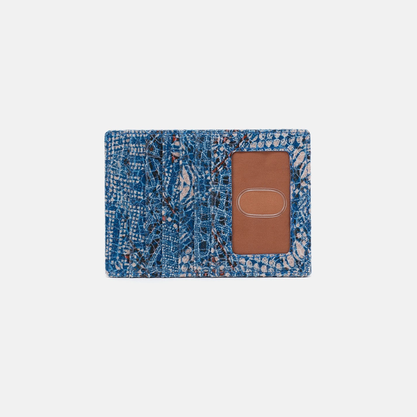 Euro Slide Card Case In Printed Leather - Boho Bandana