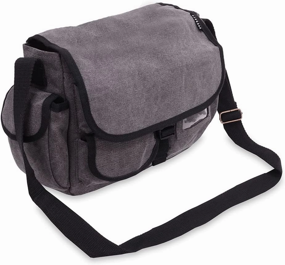 Everest Luggage Canvas Messenger, Charcoal, Charcoal, One Size