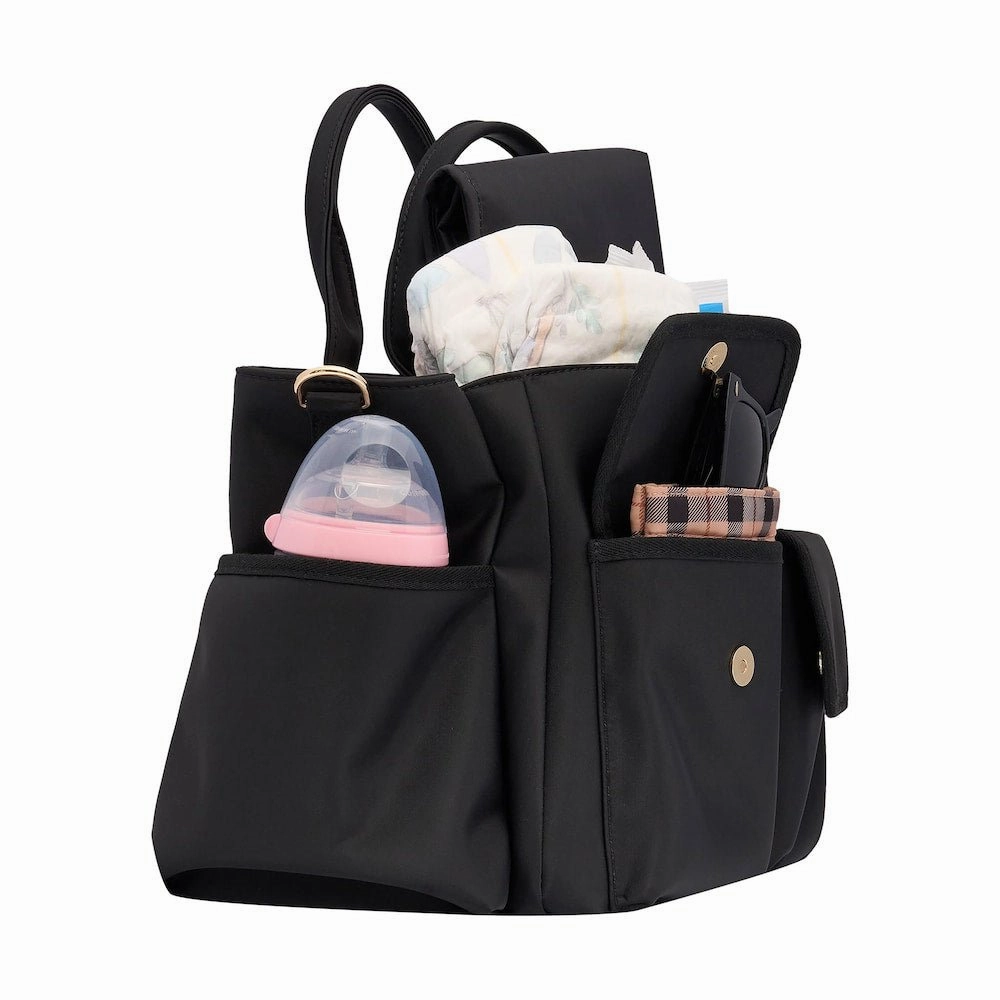 Everyday Multi-Pocket Tote Bag -- Black Gingham
