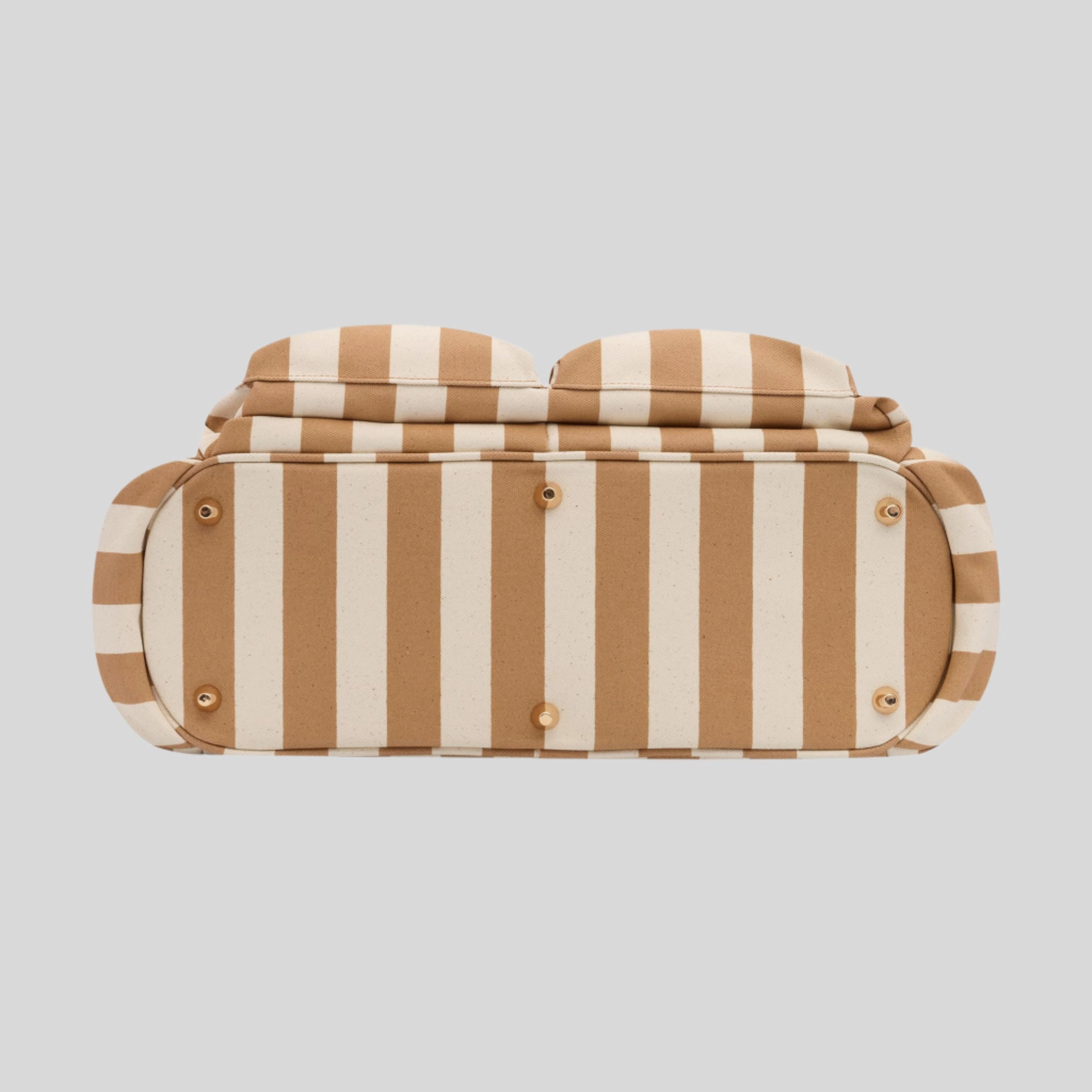 Everyday Multi-Pocket Tote Bag -- Tan Stripe