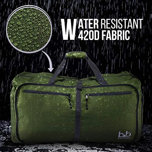 Extra Large Duffle Bag with Pockets - Travel Duffel Bag for Women and Men (Dark Green)