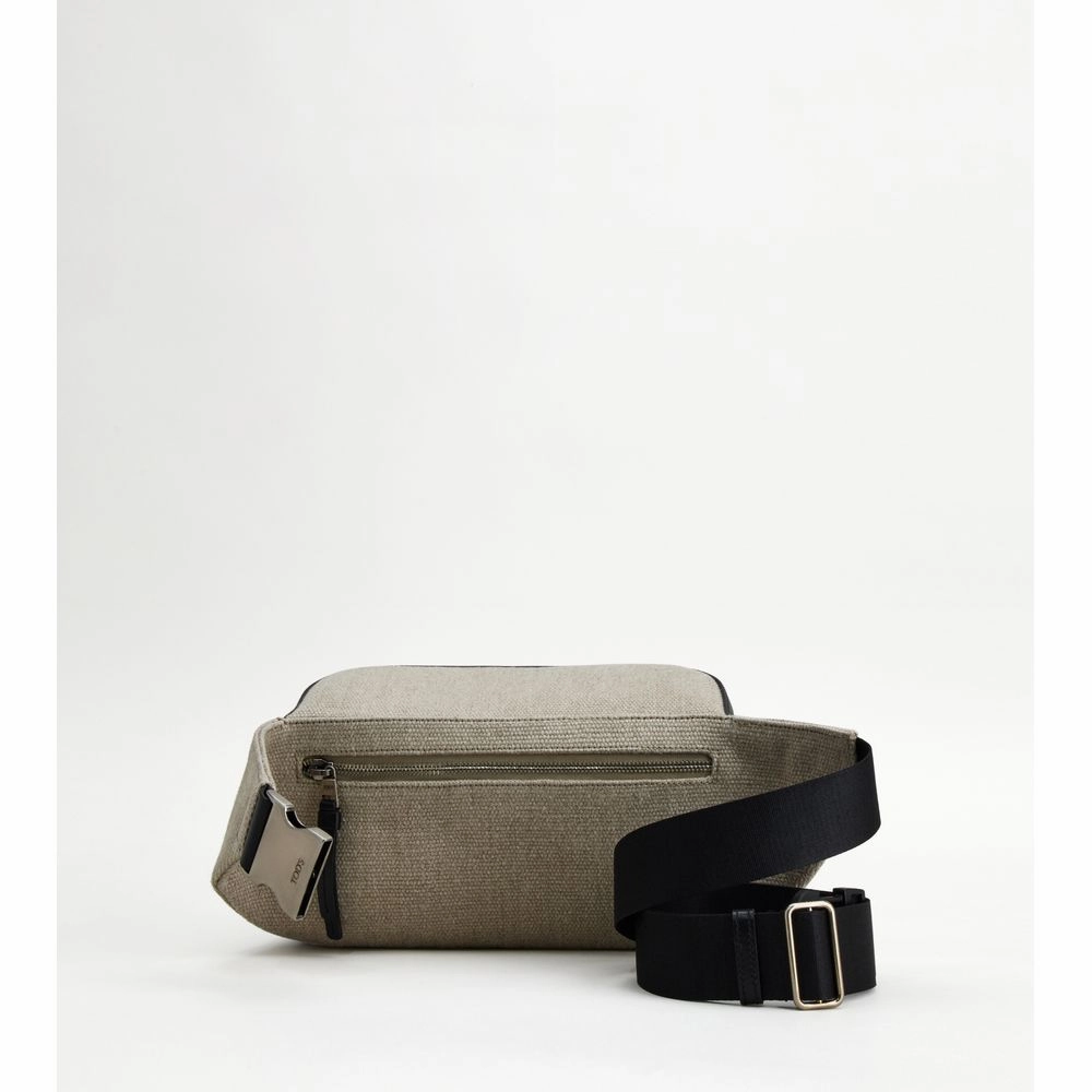 Fabric and Leather Waist Bag Small