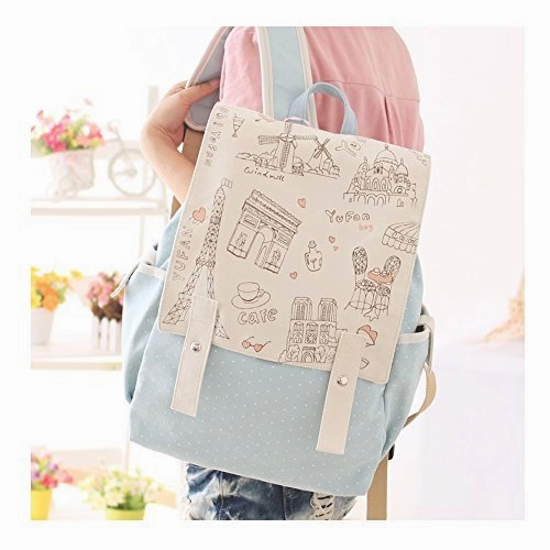 Fashion Cute Women's Bag Canvas Satchel Girls' Lovely Sweet Paris Style Design Backpack Schoolbag Rucksack Colleage Bags by DGQ