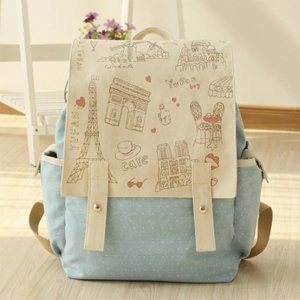 Fashion Cute Women's Bag Canvas Satchel Girls' Lovely Sweet Paris Style Design Backpack Schoolbag Rucksack Colleage Bags by DGQ