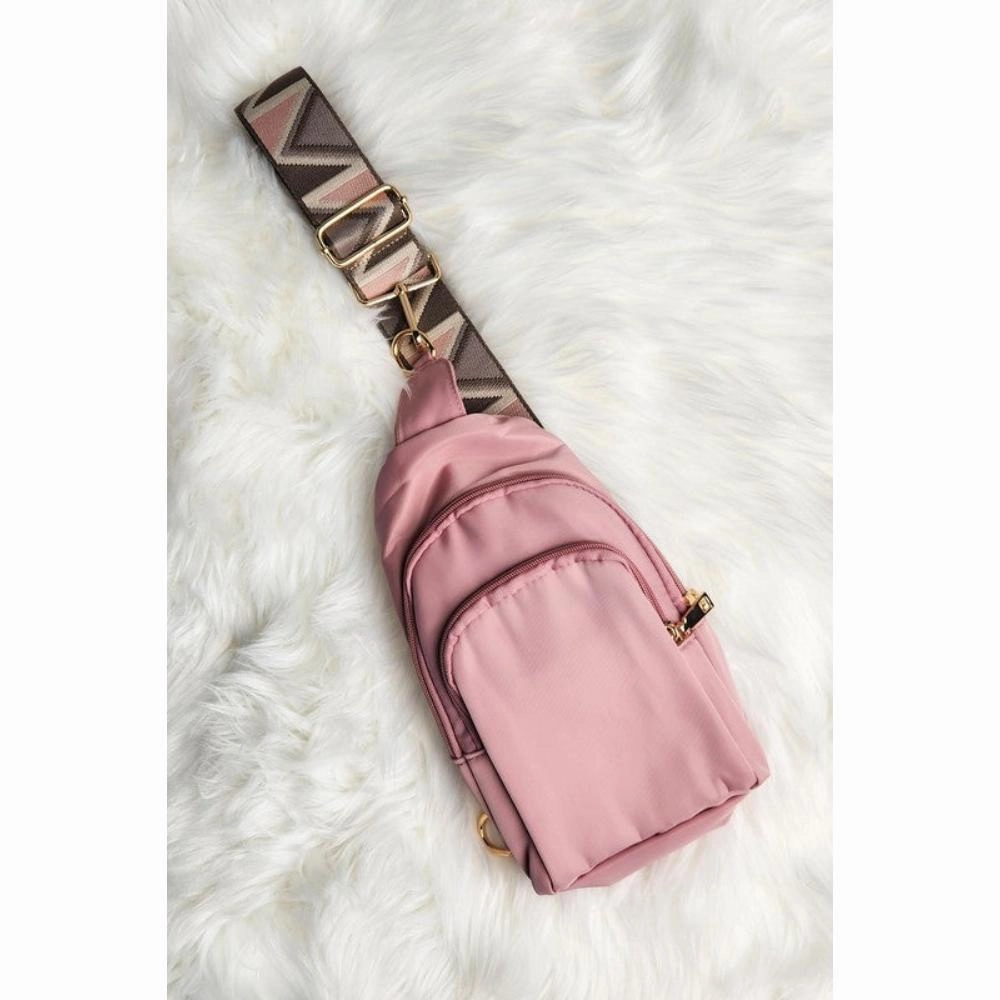 FASHNZFAB Crisala Sling Nylon Crossbody Bag With Strap
