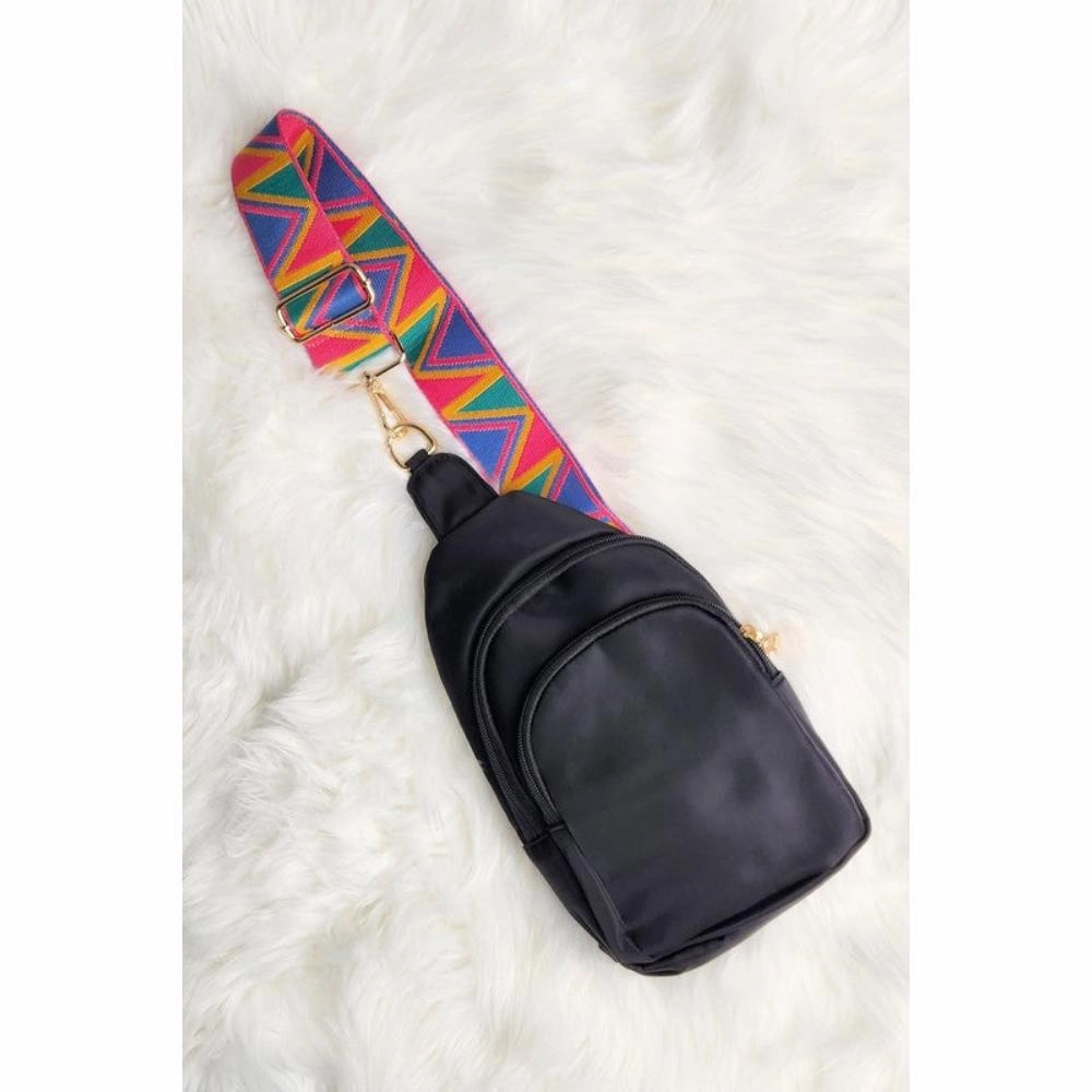 FASHNZFAB Crisala Sling Nylon Crossbody Bag With Strap
