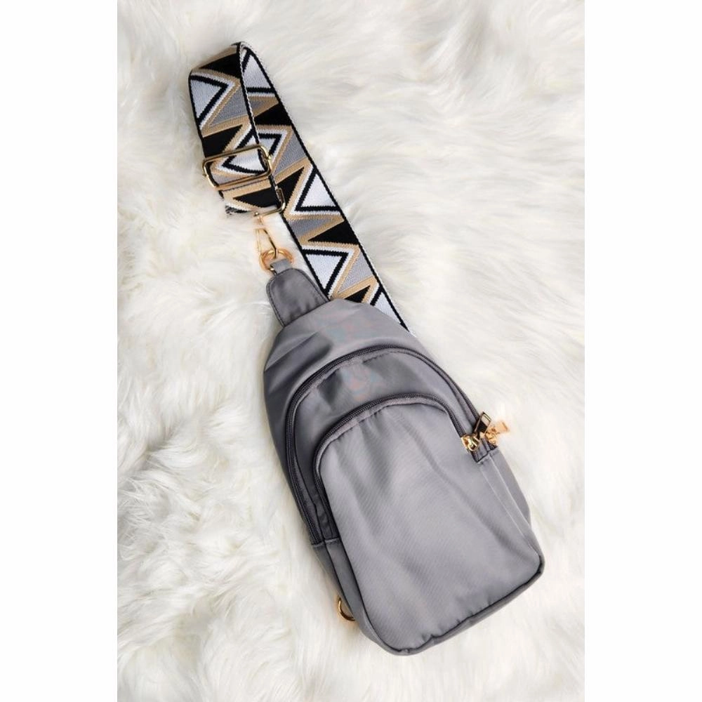 FASHNZFAB Crisala Sling Nylon Crossbody Bag With Strap