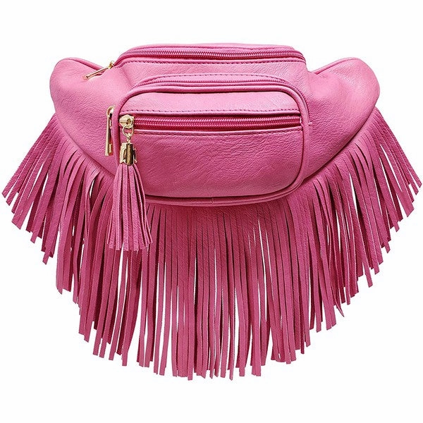 FASHNZFAB Fashion Fringe Tassel Fanny Pack Waist Bag