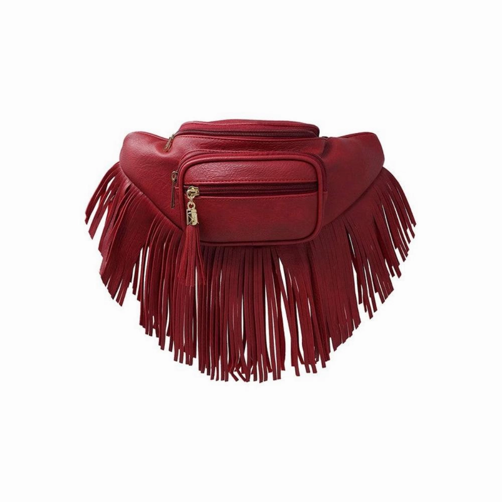 FASHNZFAB Fashion Fringe Tassel Fanny Pack Waist Bag