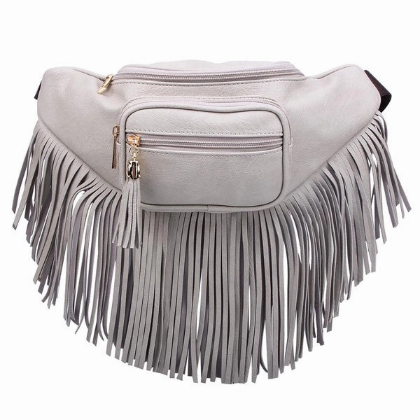 FASHNZFAB Fashion Fringe Tassel Fanny Pack Waist Bag