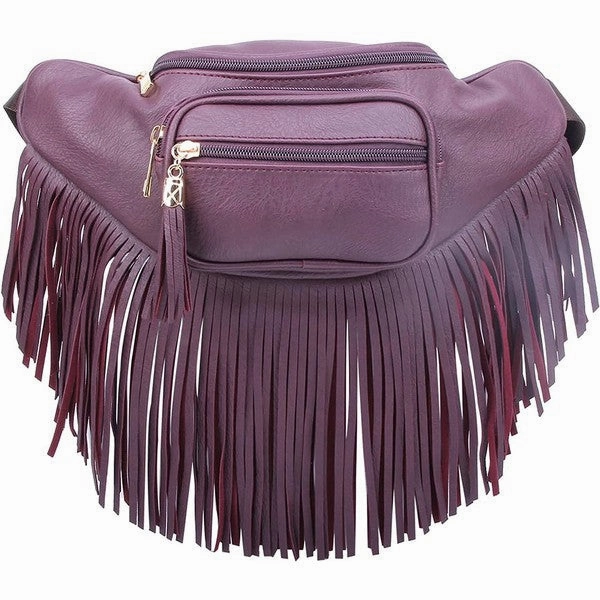 FASHNZFAB Fashion Fringe Tassel Fanny Pack Waist Bag