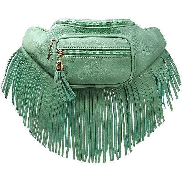 FASHNZFAB Fashion Fringe Tassel Fanny Pack Waist Bag
