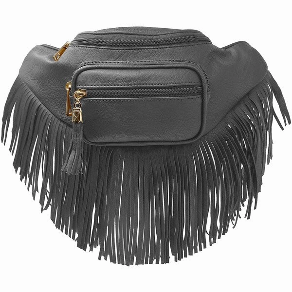 FASHNZFAB Fashion Fringe Tassel Fanny Pack Waist Bag