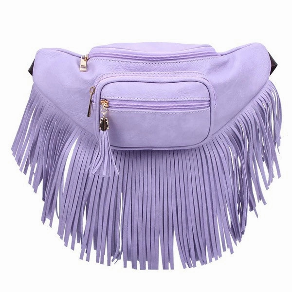 FASHNZFAB Fashion Fringe Tassel Fanny Pack Waist Bag